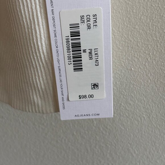 NEW AG Jeans - Yuri Fitted Tank - White - Size M - Picture 6 of 6